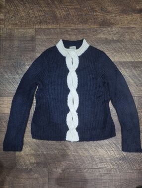 L.L. Bean Crewneck Acrylic Mohair Wool Blend Sweater Chunky Grandmacore Size M